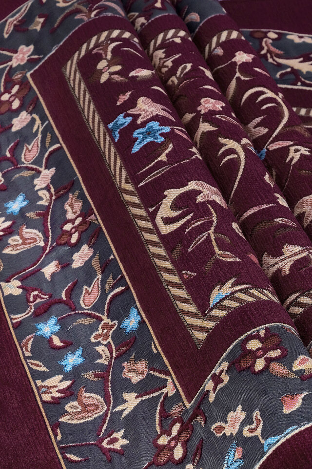 Mürdüm Ravza Desen Özel Dokuma Seccade - 2