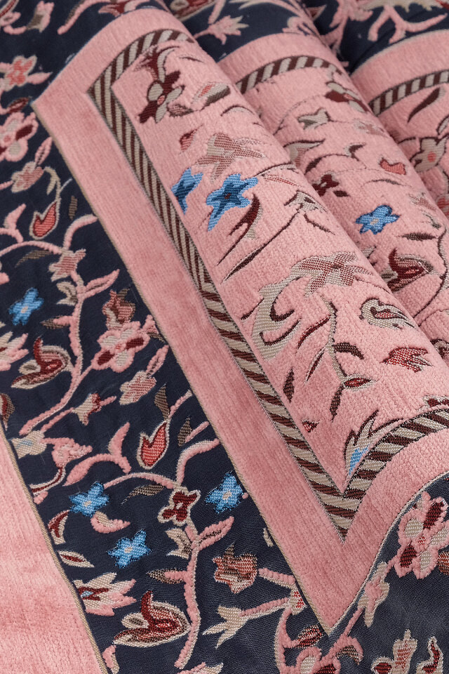 Pembe Ravza Desen Özel Dokuma Seccade - 2