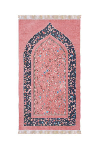 Pembe Ravza Desen Özel Dokuma Seccade 