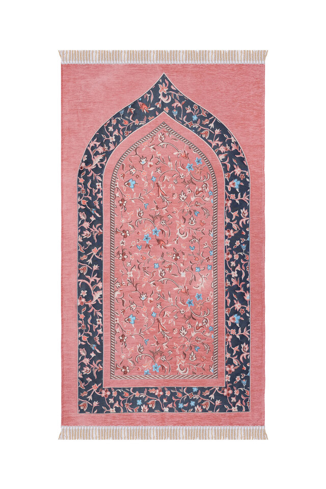 Pembe Ravza Desen Özel Dokuma Seccade - Bursa İpek