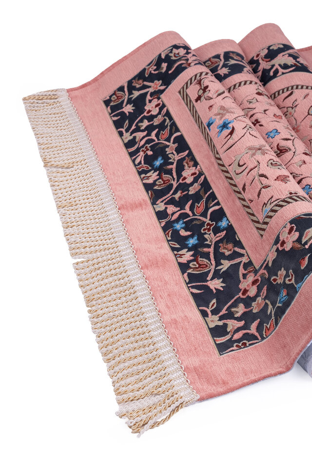 Pembe Ravza Desen Özel Dokuma Seccade - 3