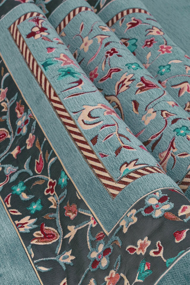 Petrol Yeşil Ravza Desen Özel Dokuma Seccade - 2