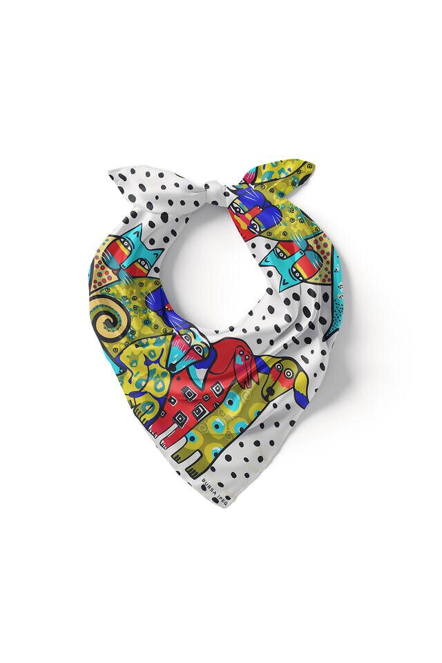 Red Black Patterned Silky Pocket Square - 2