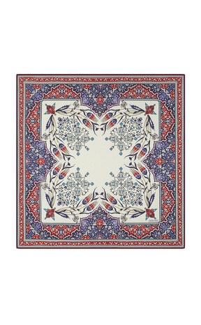 Red Candlestick Tulip Pattern Soft Square Scarf 