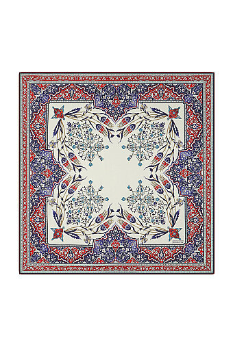 Red Candlestick Tulip Pattern Soft Square Scarf 