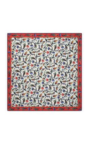 Red Carnation Tulip Pattern Soft Square Scarf 