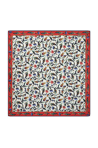Red Carnation Tulip Pattern Soft Square Scarf 