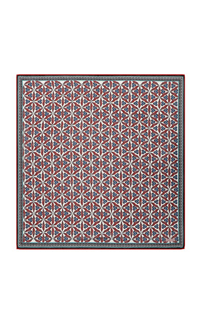 Red Çintemani Pattern Soft Square Scarf 
