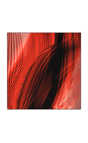 Red Rainbow Pattern Sura Silk Square Scarf 