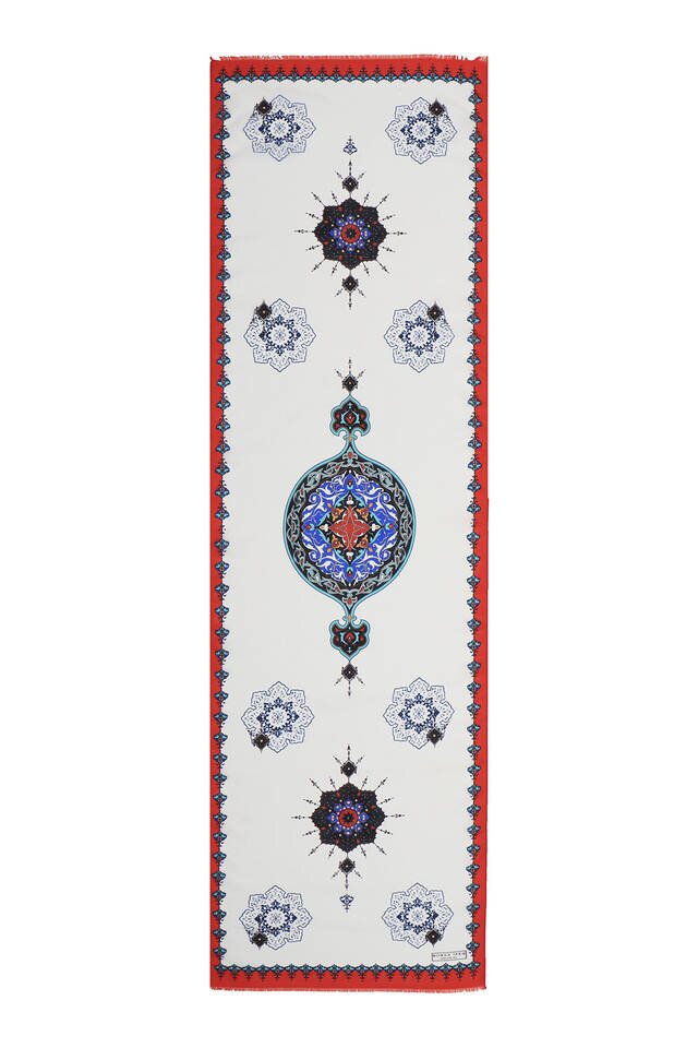 Red Sax Core Voile Silk Foulard - 4