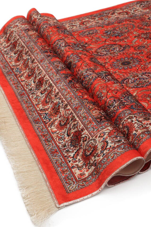 Red Velvet Carpet Prayer Rug - 3