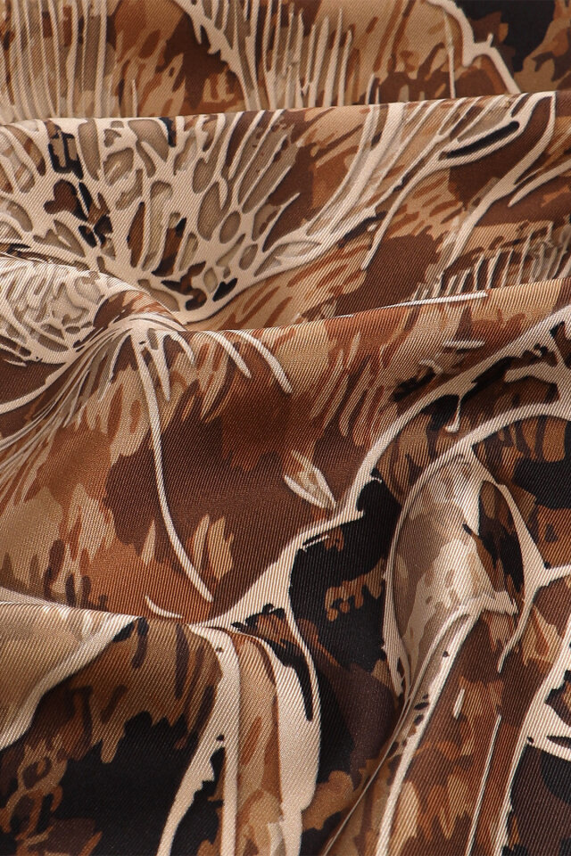 Tarçın Revna Desen Twill İpek Eşarp - 2