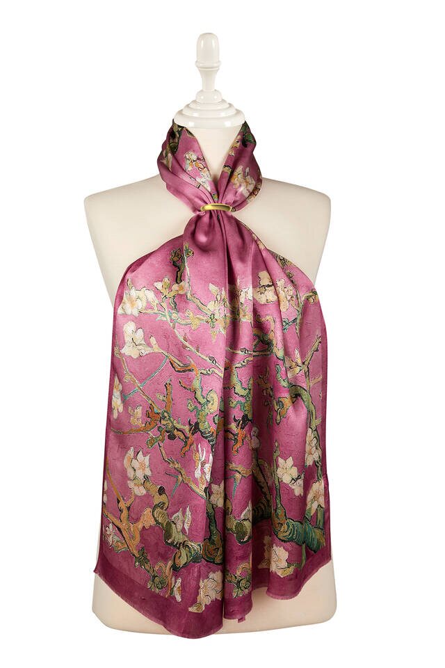 Rose Dried Almond Blossom Silk Foulard - 1