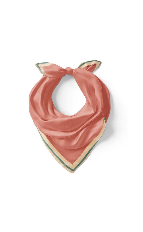 Rose Dry Bordered Plain Silk Pocket Square - Bursa İpek