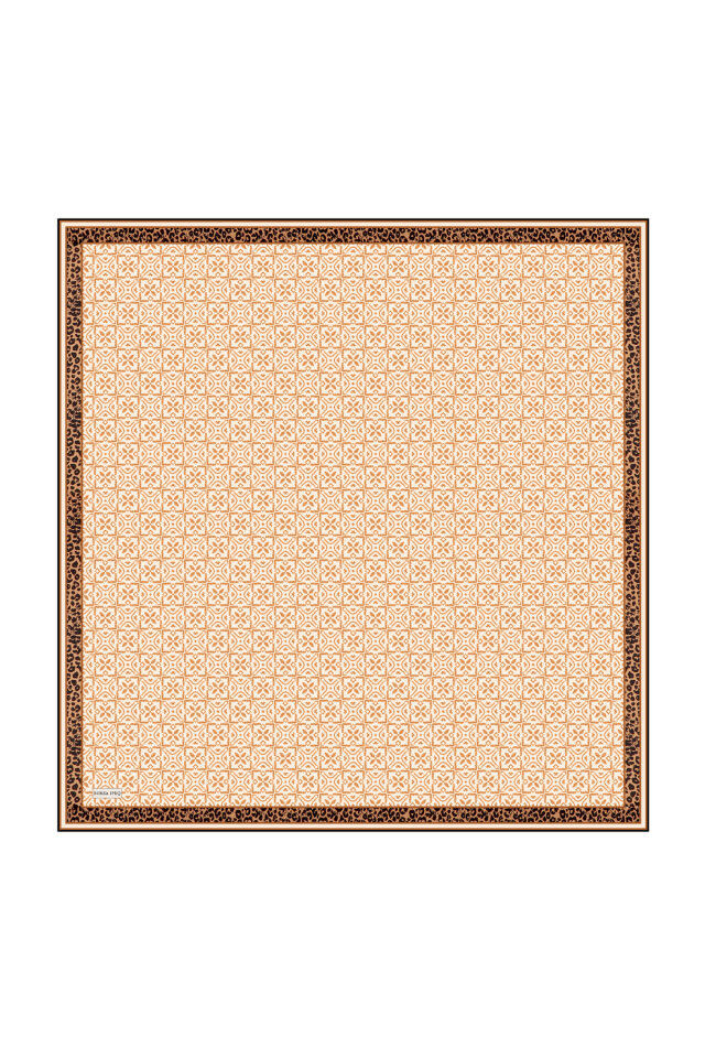 Karamel Rüya Desen Twill İpek Eşarp 