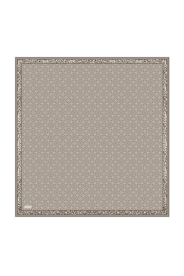 Koyu Taş Rüya Desen Twill İpek Eşarp - 3