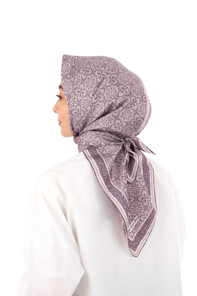 Lavanta Rüya Desen Twill İpek Eşarp - 3