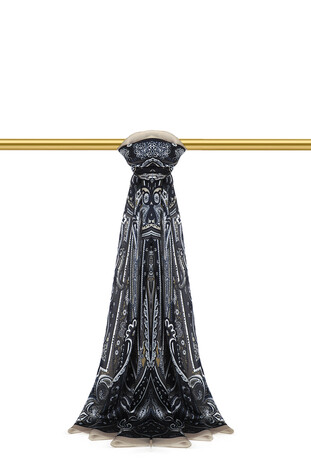 Bej Sahra Desen Sura İpek Şal 