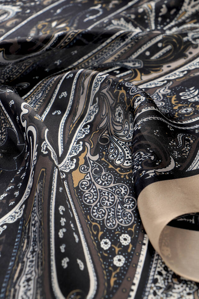 Bej Sahra Desen Sura İpek Şal - 4