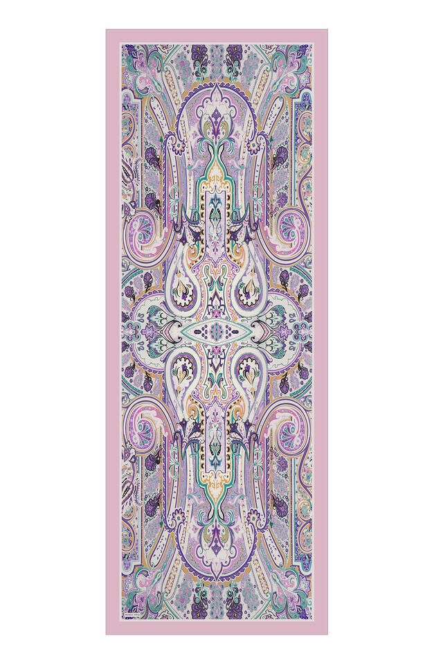 Pembe Sahra Desen Sura İpek Şal - 3