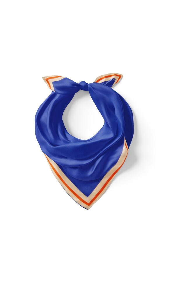 Saks Bordered Plain Silk Pocket Square - Bursa İpek
