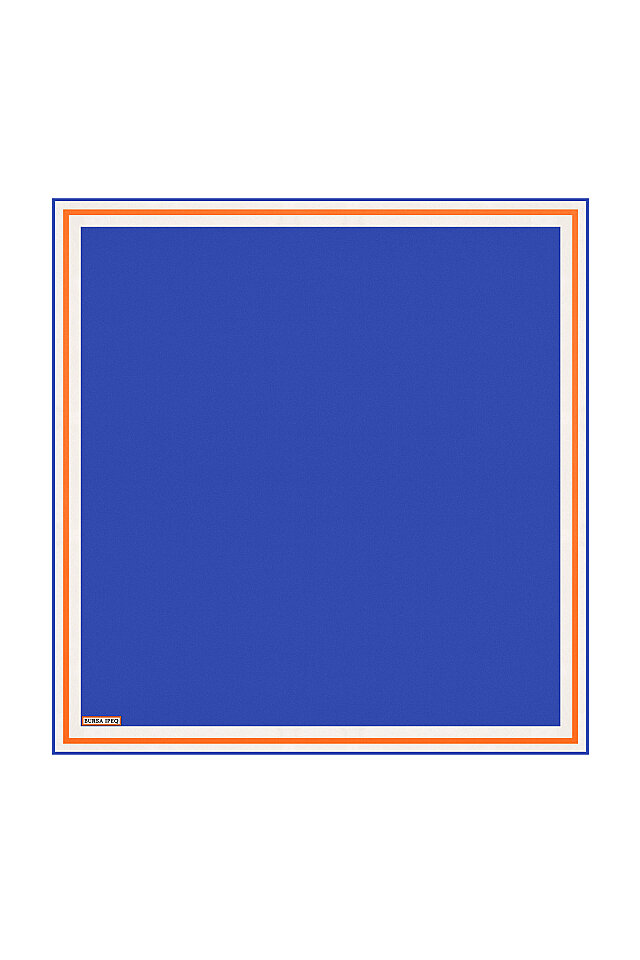 Saks Bordered Plain Silk Pocket Square - Bursa İpek