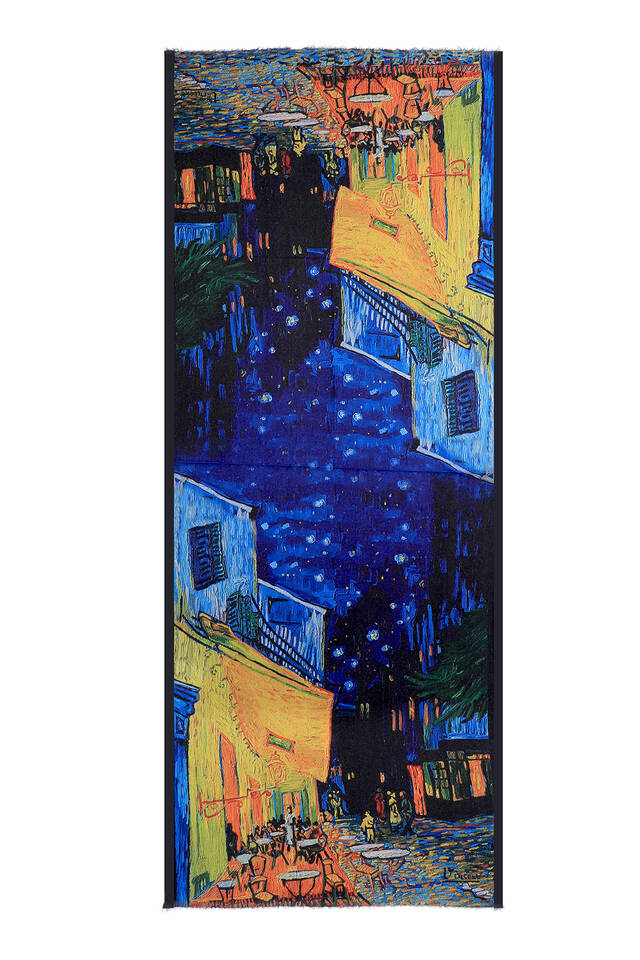 Saks Cafe Street Pattern Winter Shawl - 4