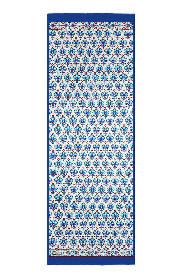 Saks Carnation Pattern Silk Foulard - 4