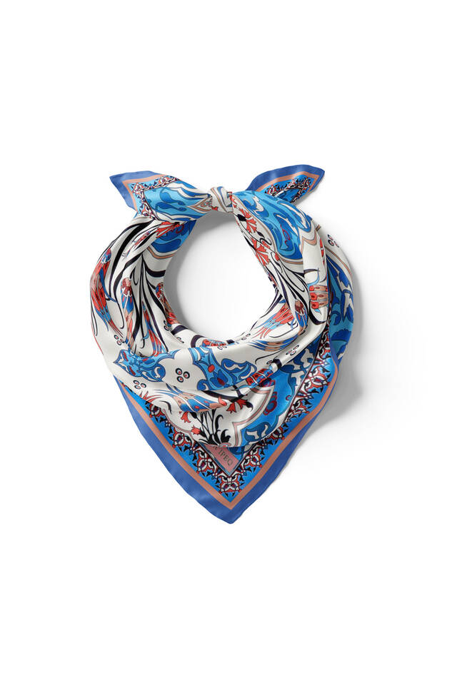 Saks Çintemani Carnation Pattern Silky Pocket Square - 2