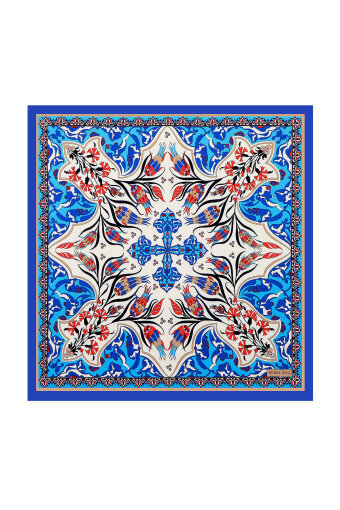 Saks Çintemani Carnation Pattern Silky Pocket Square 