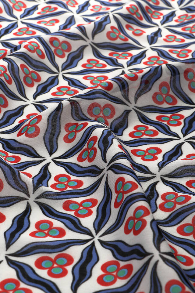 Saks Çintemani Pattern Soft Square Scarf - 3