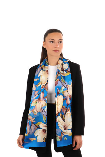Saks Daffodil Pattern Silk Foulard 
