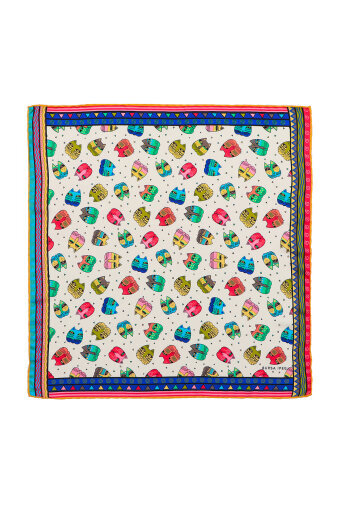 Saks Fuchsia Patterned Silky Pocket Square 