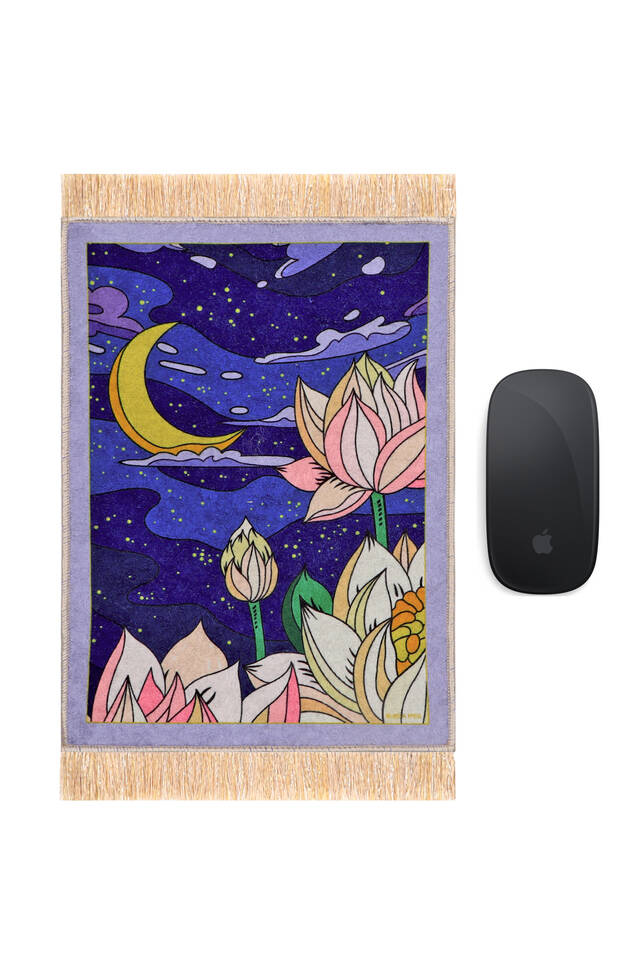 Saks Gece Dekoratif Küçük Halı Mousepad - Bursa İpek