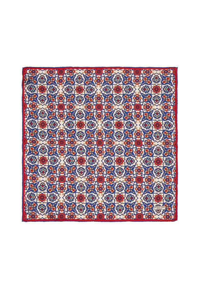 Saks Gold Çini Sarmal Desen İpek Mendil 