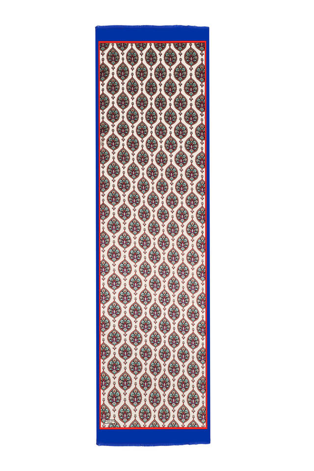 Saks Hatai Pattern Narrow Silk Foulard - 5