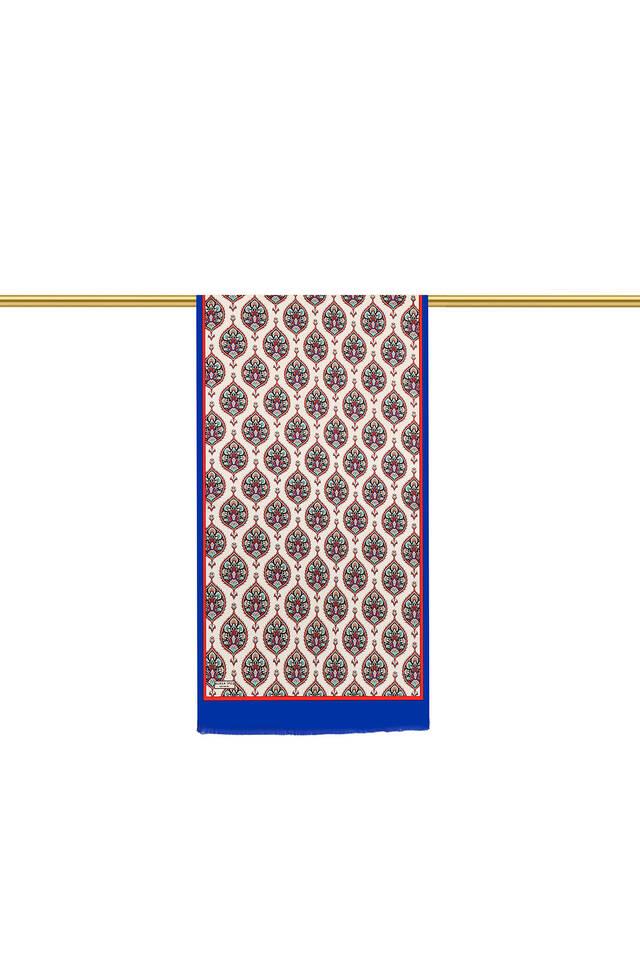 Saks Hatai Pattern Narrow Silk Foulard - 3