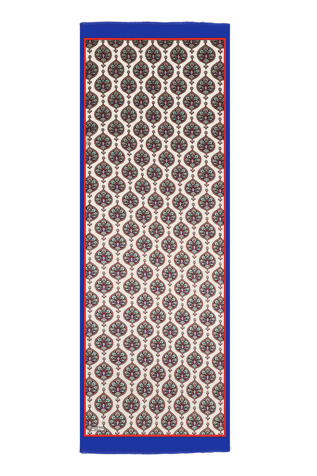 Saks Hatai Pattern Silk Foulard - 4