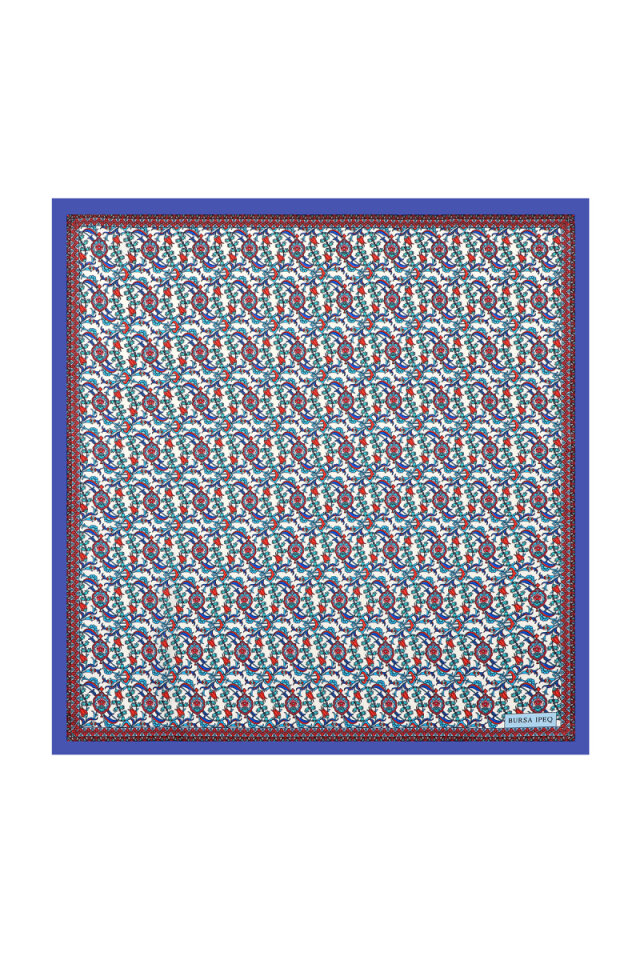 Saks Ivy Tulip Pattern Silky Pocket Square - Bursa İpek