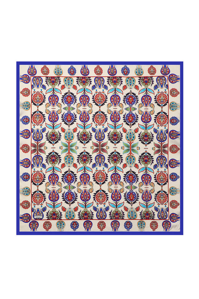 Saks Iznik Pattern Silk Square Scarf - 2