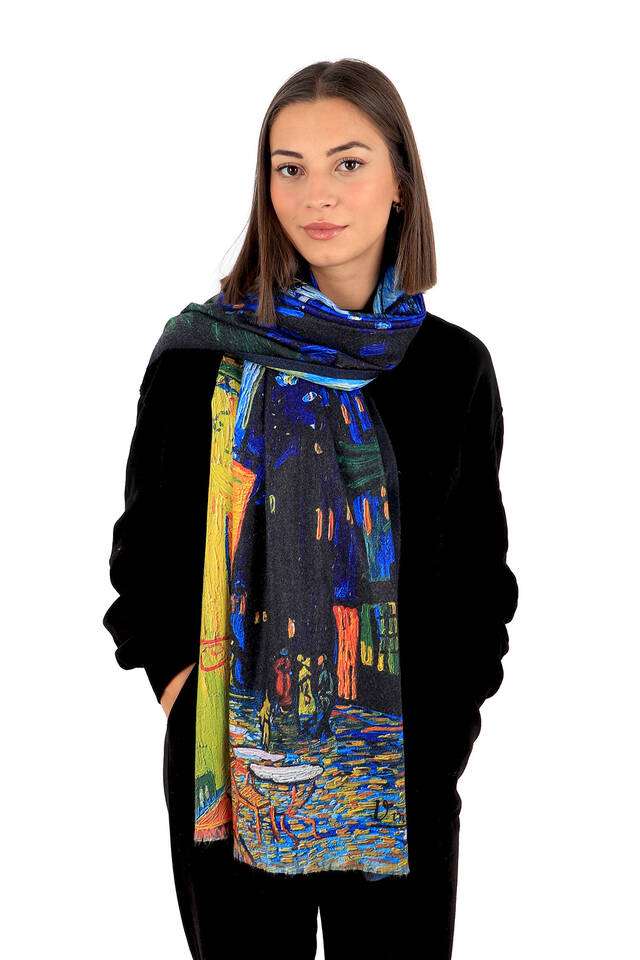 Saks Kafeler Sokağı Desen Kışlık Şal - 2