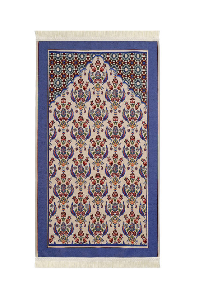 Saks Mosaic Tulip Pattern Tapestry Prayer Rug - Bursa İpek