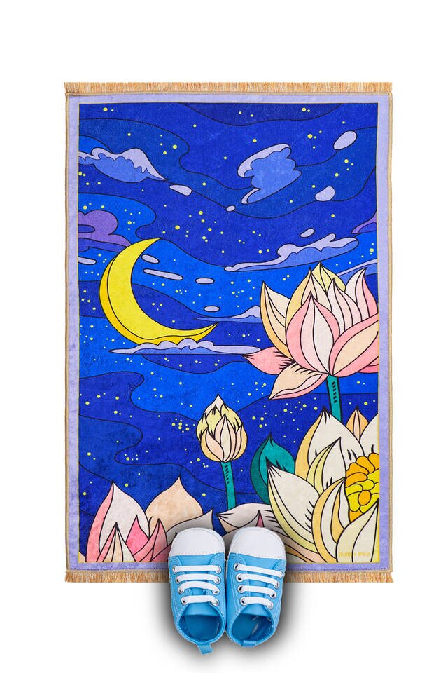 Saks Night Velvet Children's Prayer Rug - Bursa İpek