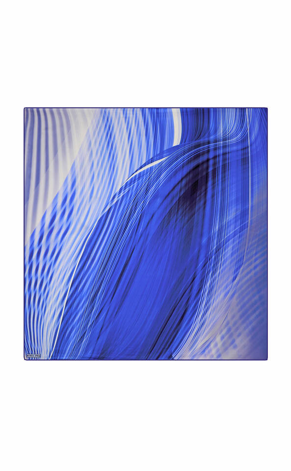 Saks Rainbow Pattern Sura Silk Square Scarf - 2