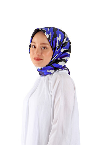 Saks Sare Pattern Twill Silk Square Scarf 