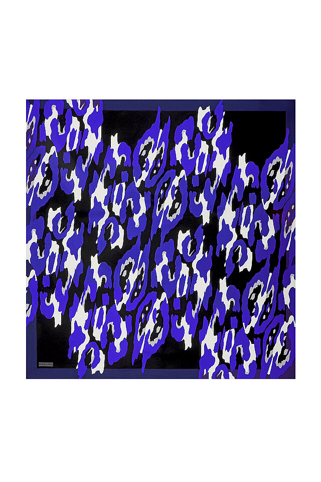 Saks Sare Pattern Twill Silk Square Scarf 
