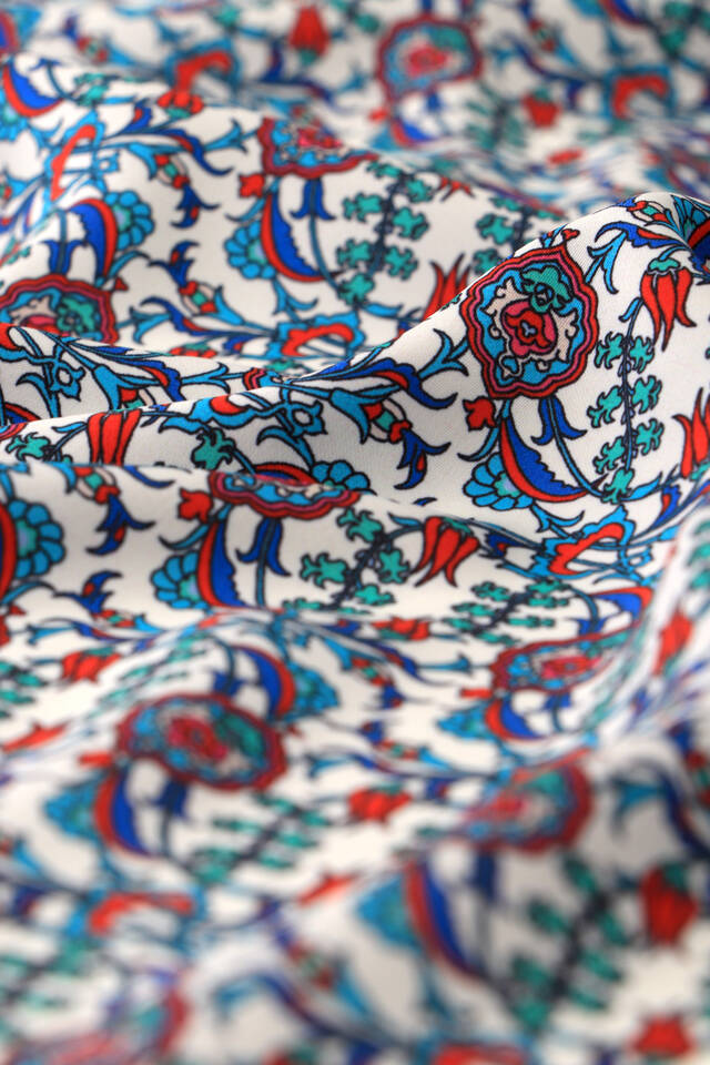 Saks Sarmaşık Lale Desen İpeksi Mendil - 3