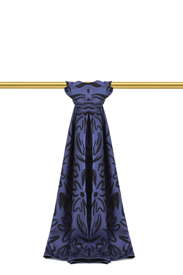 Saks Spring Pattern Twill Silk Scarf - 2