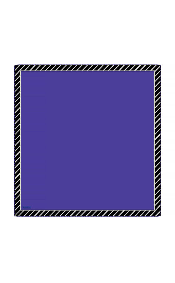 Saks Stripe Pattern Twill Silk Square Scarf - 1