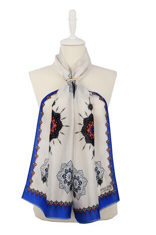 Saks Su Green Core Voile Silk Foulard 